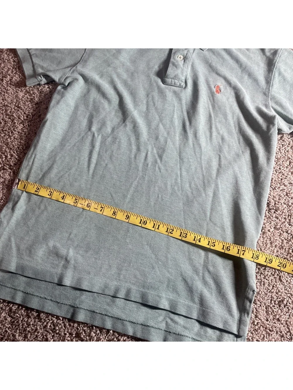 Polo By Ralph Lauren Y2K Men’s Small short sleeve Shirt Cotton Green/Orange Pony